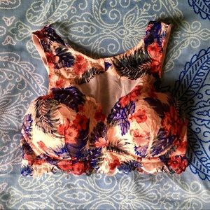 PINK: light tropical lace bralette